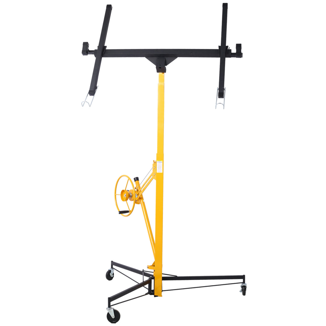 Drywall Lift Panel 11' Lift Drywall Panel Hoist Jack Lifter, Black Yellow Black Steel