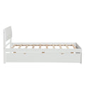 Modern Twin Bed Frame With Twin Trundle For White High Gloss Headboard And Footboard With Creamy White Color Twin Creamy White,White Bedroom Mdf,Rubber Wood