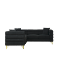 81.5 Inch Oversized Corner Sofa, L Shaped Sectional Couch,5 Seater Corner Sofas With 3 Cushions For Living Room, Bedroom, Apartment, Office Black Foam Teddy