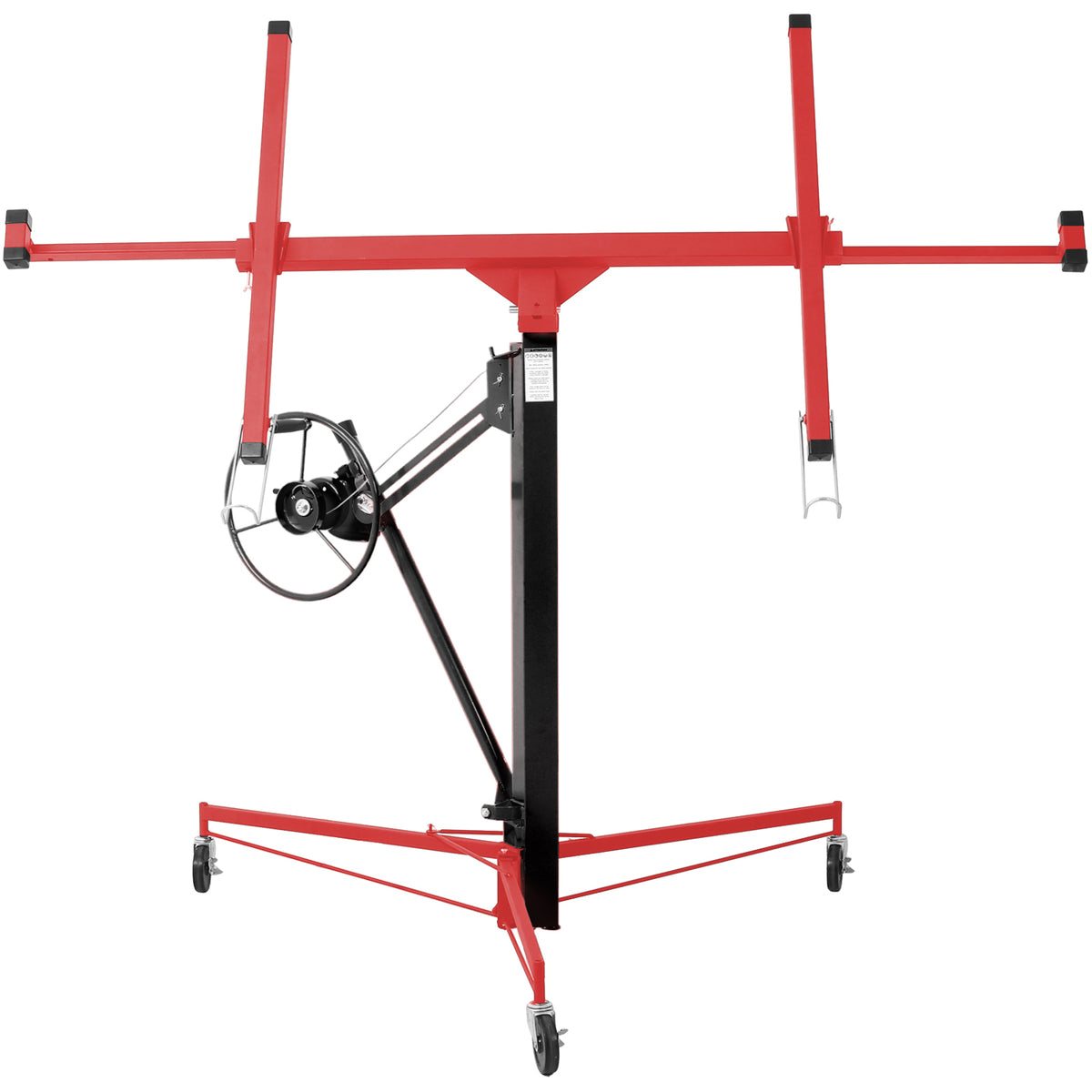Drywall Lift Panel 11' Lift Drywall Panel Hoist Jack Lifter, Red Black Black Red Steel