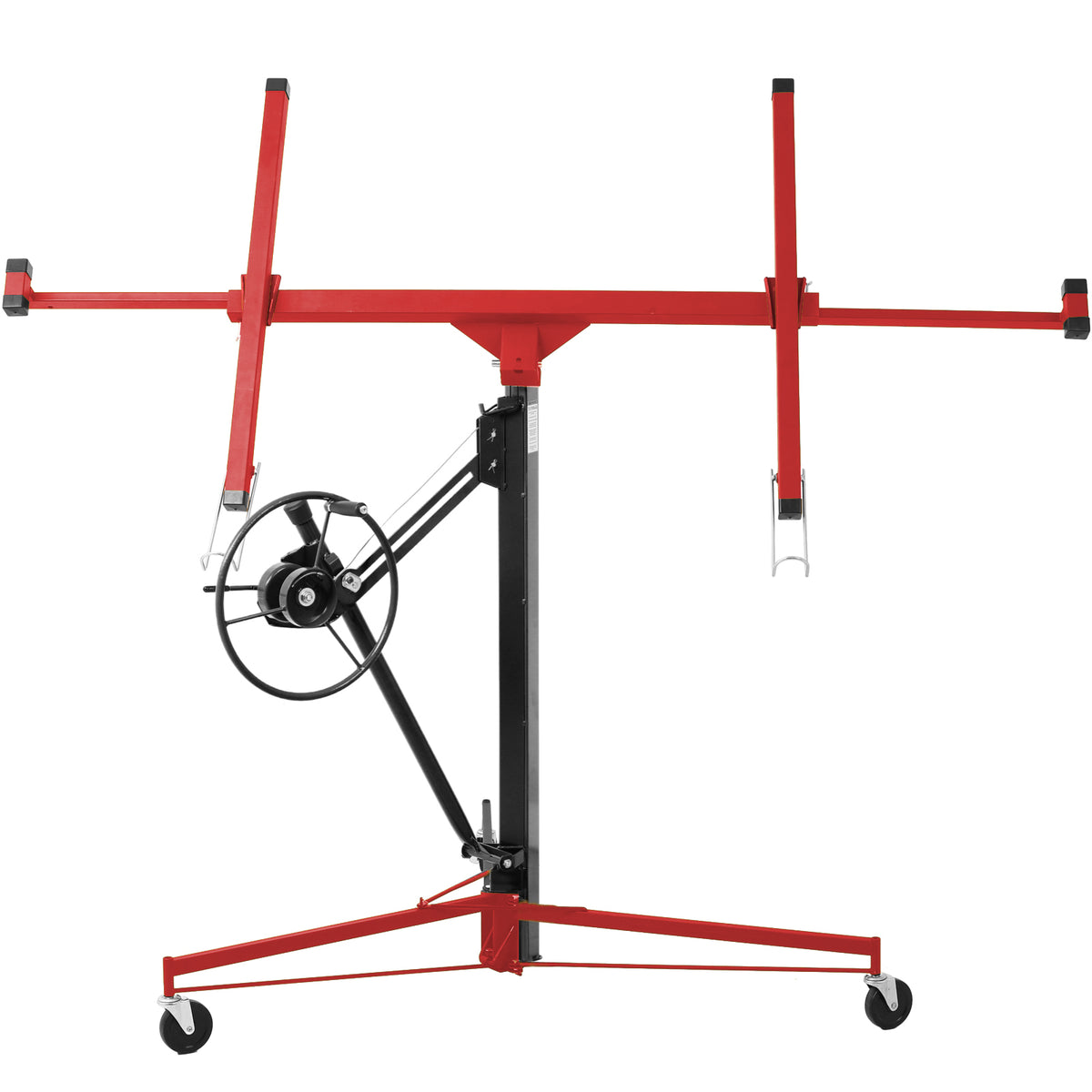Drywall Lift Panel 11' Lift Drywall Panel Hoist Jack Lifter, Red Black Black Red Steel
