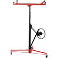 Drywall Lift Panel 11' Lift Drywall Panel Hoist Jack Lifter, Red Black Black Red Steel