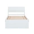 Modern Twin Bed Frame With Twin Trundle For White High Gloss Headboard And Footboard With Creamy White Color Twin Creamy White,White Bedroom Mdf,Rubber Wood