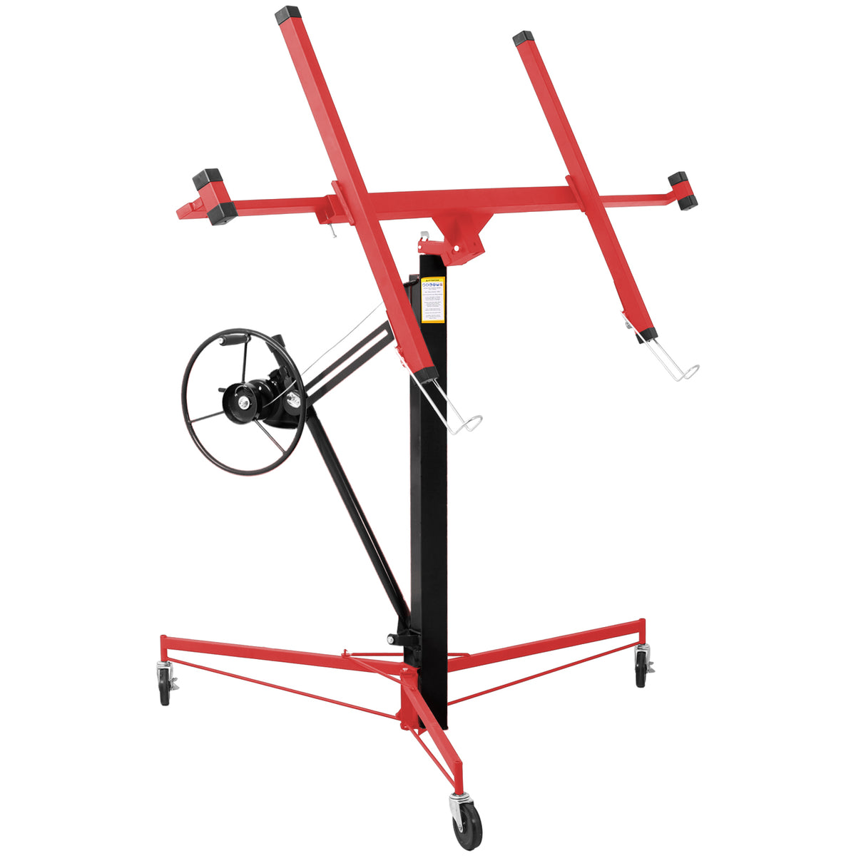 Drywall Lift Panel 11' Lift Drywall Panel Hoist Jack Lifter, Red Black Black Red Steel