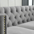 82.2 Inch Velvet Corner Sofal Shaped Sectional Couch, 5 Seater Corner Sofas With 3 Cushions For Living Room, Bedroom, Apartment, Office Gray Foam Velvet