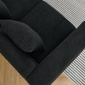 81.5 Inch Oversized Corner Sofa, L Shaped Sectional Couch,5 Seater Corner Sofas With 3 Cushions For Living Room, Bedroom, Apartment, Office Black Foam Teddy