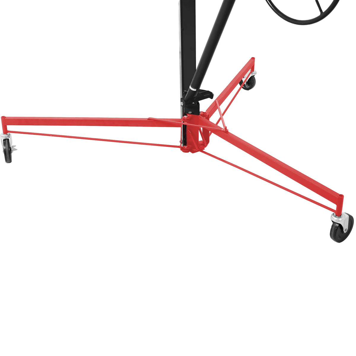 Drywall Lift Panel 11' Lift Drywall Panel Hoist Jack Lifter, Red Black Black Red Steel