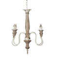 4 Light Wood Chandelier, Hanging Light Fixture With Adjustable Chain For Kitchen Dining Room Foyer Entryway, Bulb Not Included Cream White Wood