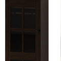 Modern Glass Door Wine Cabinet With Three Layer Design, With Drawer And X Shaped Wine Rack, For Living Room, Kitchen, Dining Room, Bar Brown Particle Board