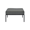 Rajni Patio Ottoman, Gray Fabric & Black Finish Ot01763 Gray Fabric