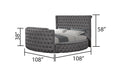 Maya Modern Style Crystal Tufted Queen 4Pc Bed Room Set Made With Wood In Gray Box Spring Not Required Queen Gray Wood 4 Piece Set Bedroom Bed Included,Dresser Included,Mirror Included,Nightstand Included Contemporary,Modern Upholstered Velvet Tufted