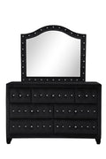 Luxurious Four Poster Full 5 Pc Bed Made With Wood In Black Box Spring Not Required Full Black Wood 5 Piece Set Bedroom Modern Upholstered Velvet Tufted Wood