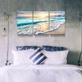 3 Panels Framed Canvas Wall Art Decor,3 Pieces Sea Wave Painting Decoration Painting For Chrismas Gift, Office,Dining Room,Living Room, Bathroom, Bedroom Decor Ready To Hang Rectangle Framed Multicolor Oversized 41In Canvas Nature Scenes
