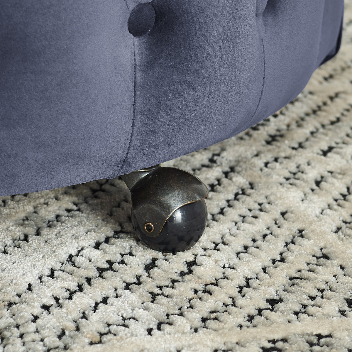Velvet Upholstered Swivel Chair For Living Room, With Button Tufted Design And Movable Wheels, Including 3 Pillows, Grey Grey Foam