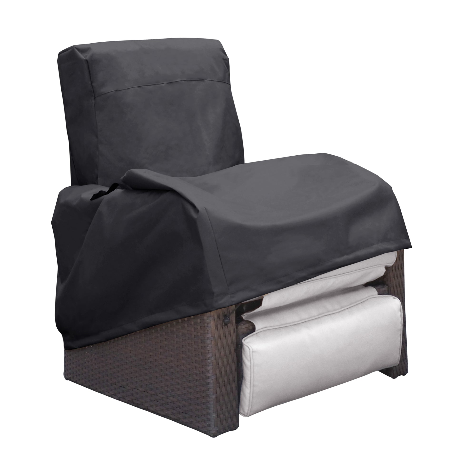 Garden Chair Covers Waterproof,Outdoor Patio Furniture Chair Protective Storage Cover, Heavy Duty Stacking Chair Cover Fits Up To 32 D X32 W X 40.5 H,Black Black Oxford Fabric