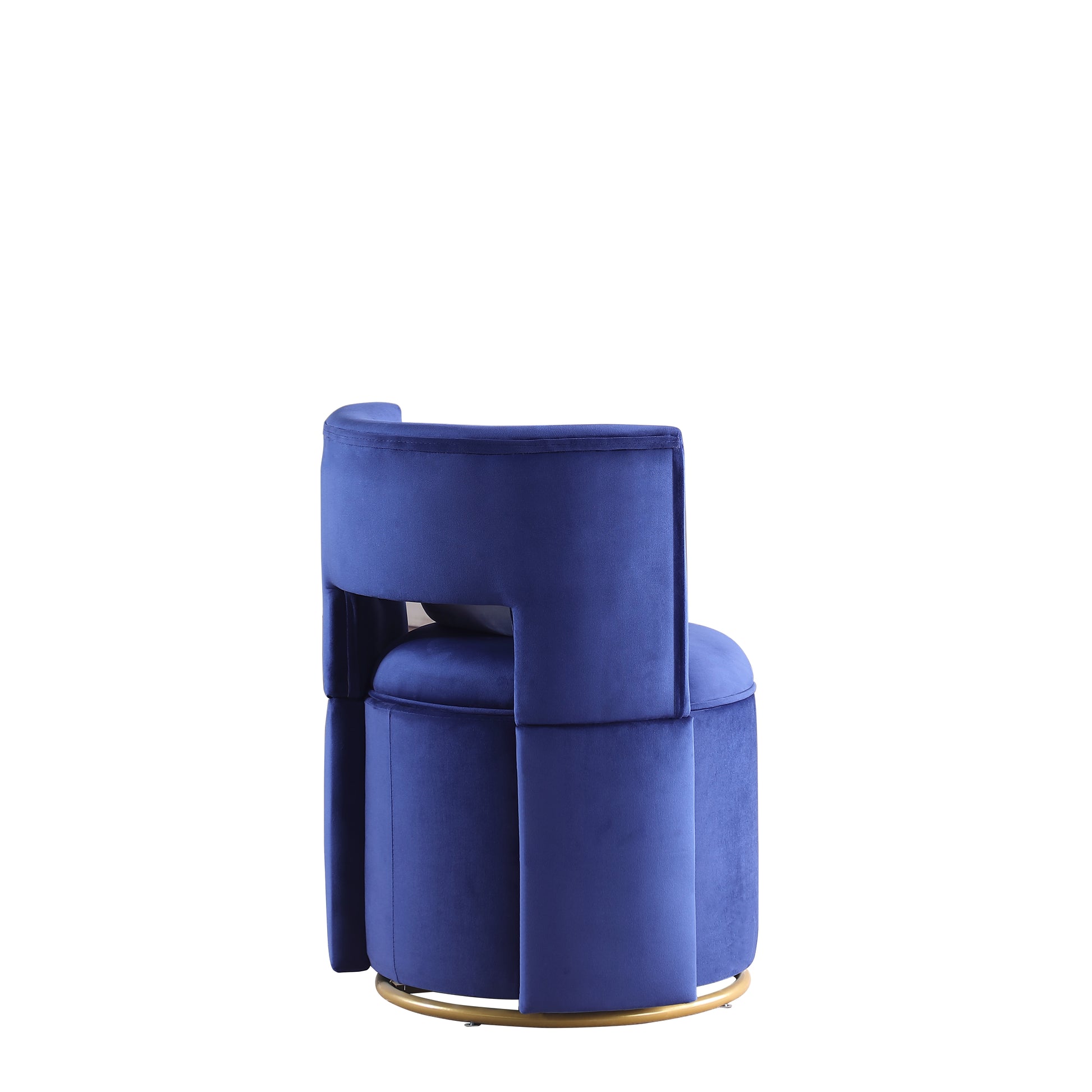 360 Swivel Accent Chair With Storage Function, Velvet Curved Chair With Gold Metal Base For Living Room, Nursery, Bedroom Video Blue Velvet