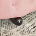 Velvet Upholstered Swivel Chair For Living Room, With Button Tufted Design And Movable Wheels, Including 3 Pillows, Pink Pink Foam