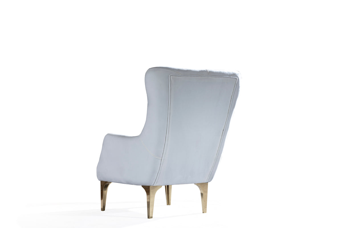 Lust Modern Style Chair In Off White Off White Modern Upholstered Wood