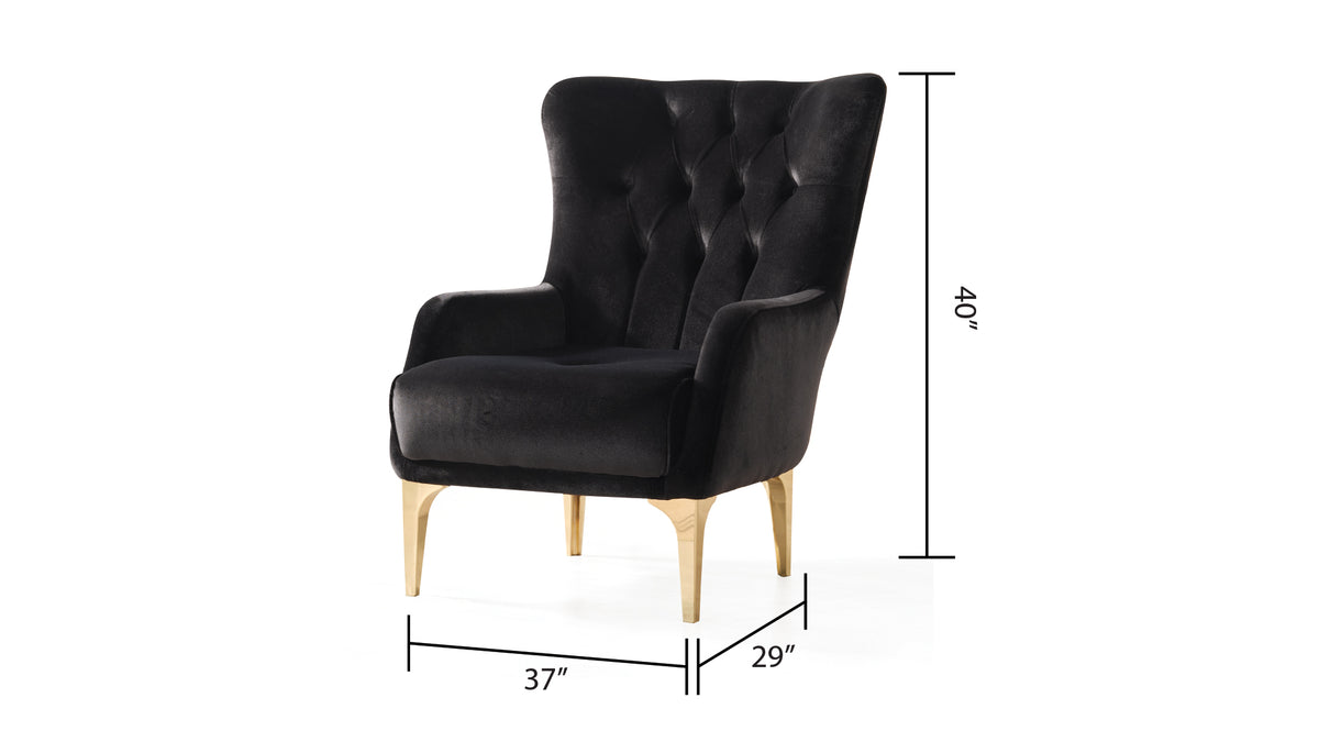 Lust Modern Style Chair In Black Black Modern Upholstered Wood