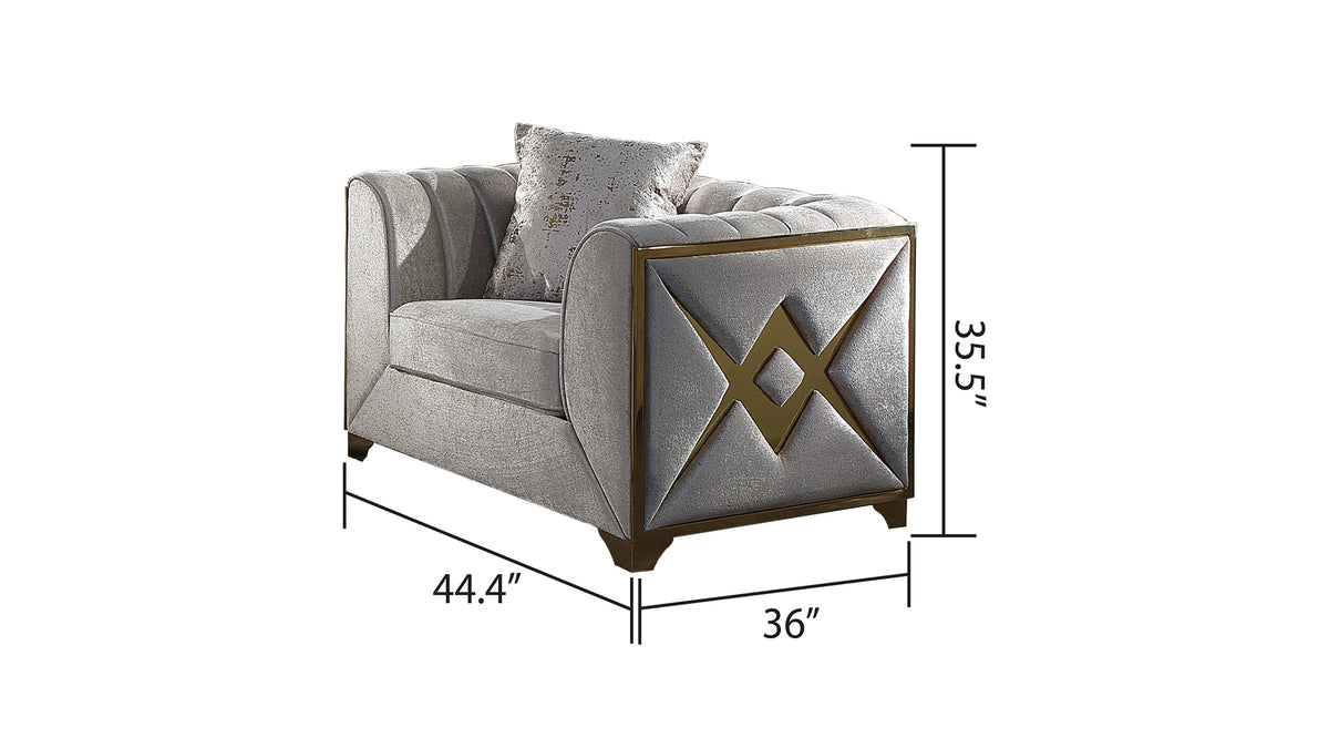 Velencia Modern Style Chair In Cream Cream Primary Living Space Modern Upholstered Wood