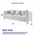 81 Inch Oversized 3 Seater Sectional Sofa, Living Room Comfort Fabric Sectional Sofa Deep Seating Sectional Sofa, Soft Sitting With 3 Pillows For Living Room,Bedroom,White Teddy Ivory W834S00036
