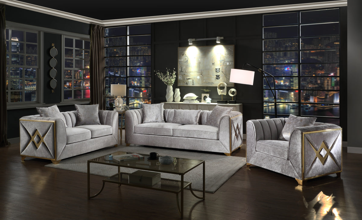Velencia Modern Style Chair In Silver Silver Primary Living Space Modern Upholstered Wood