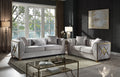 Velencia Modern Style Loveseat In Cream Cream Primary Living Space Modern Upholstered Wood
