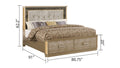 King 4Pc Bedroom Set Made With Wood In Gold Box Spring Not Required King Gold Wood 4 Piece Set Bedroom Bed Included,Dresser Included,Mirror Included,Nightstand Included Contemporary,Modern Wood