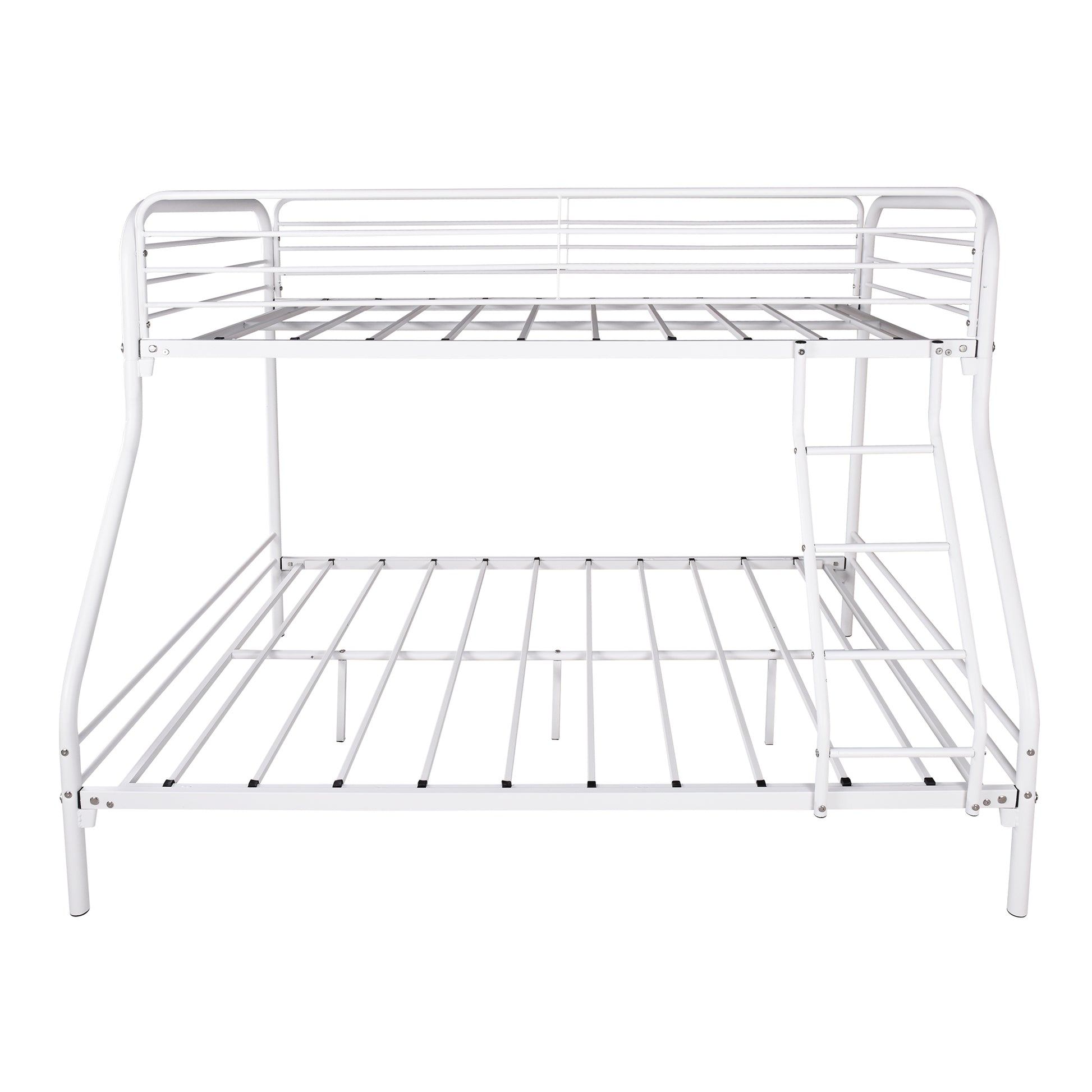 Twin Over Full Metal Bunk Bed, Heavy Duty Bunk Bed,Easy Assembly With Enhanced Upper Level Guardrail, White Box Spring Not Required Twin White Metal Bedroom Bunk Metal