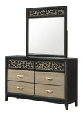 Selena Modern & Contemporary Mirror Made With Wood In Black And Natural Black Natural Bedroom Contemporary,Modern Wood