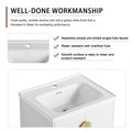 24 Inch Soft Close Doors Bathroom Vanity With Sink, For Small Bathroom Kd Packing Gloss White 2 Bathroom Wall Mounted Modern Plywood