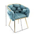 Luxury Modern Simple Leisure Velvet Single Sofa Chair Bedroom Lazy Person Household Dresser Stool Manicure Table Back Chair Blue Blue Velvet