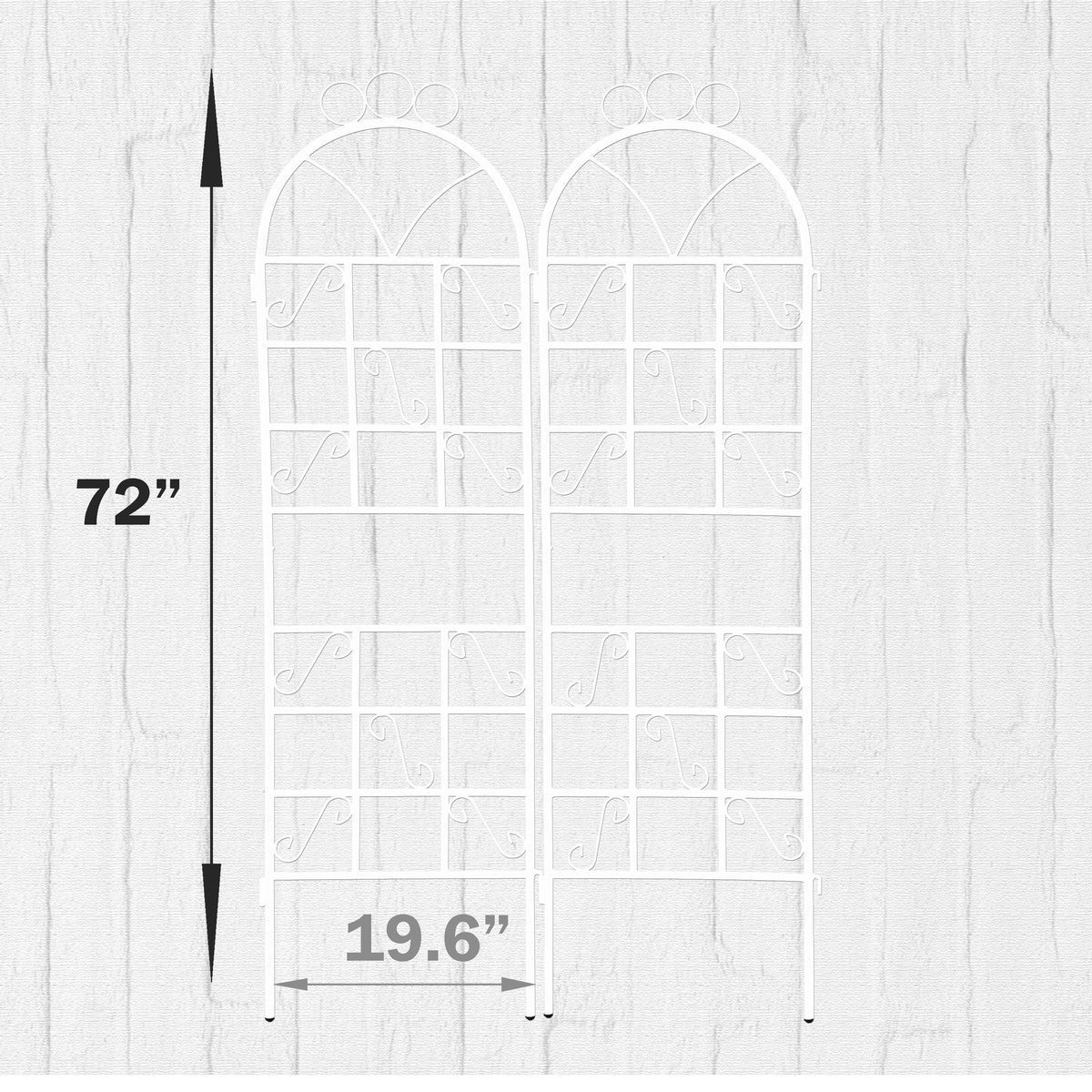 1Set 2Pcs Metal Garden Trellis For Climbing Plants Outdoor Rustproof Plant Support Ceramic Whiteware Cream White Iron