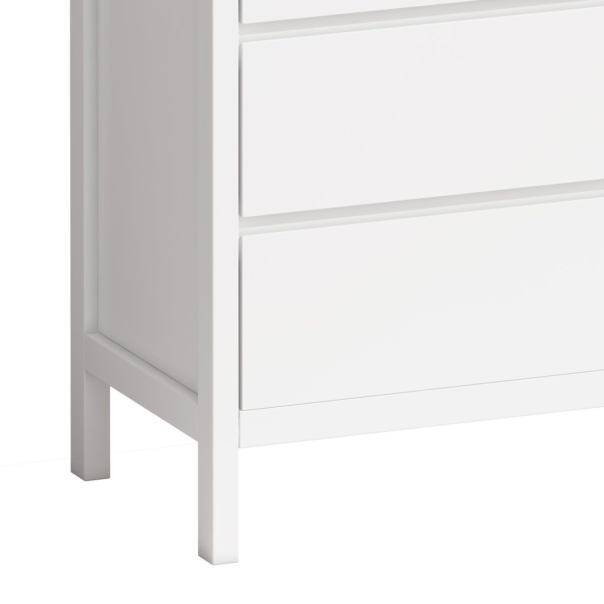 31.61"4 Tier 5 Drawer Mdf Storage Cabinet,For Bedroom,Living Room,Dining Room,Hallways,White White Mdf