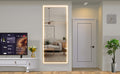 Extra Large Led Bathroom Mirror With 3 Color Aluminum Framed Wall Mirror Full Body Mirror With Lights, Vertical Horizontal Hanging Aluminum Framed Mirror For Bedroom Living Room, Silver, 84X36 Inches Silver Aluminium