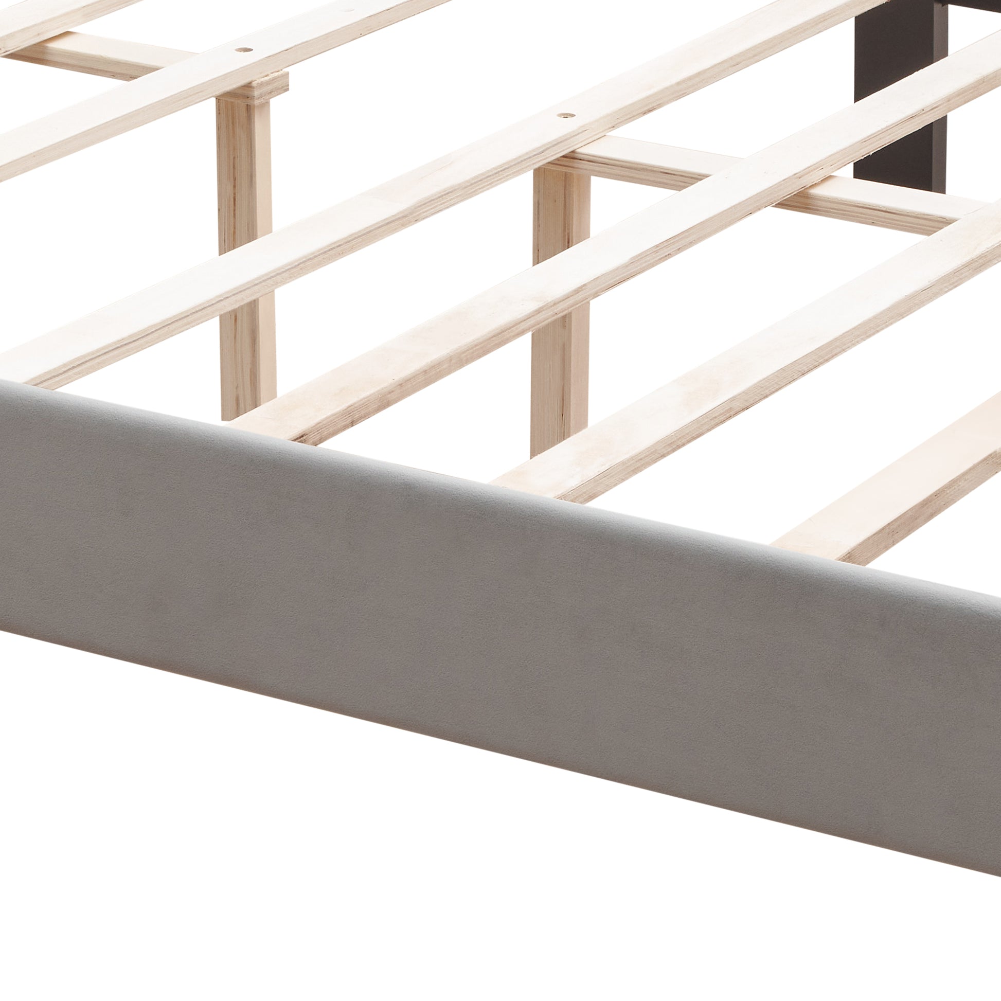 Upholstered Bed Button Tufted With Curve Design Strong Wood Slat Support Easy Assembly Gray Velvet Platform Bed Queen Gray Velvet