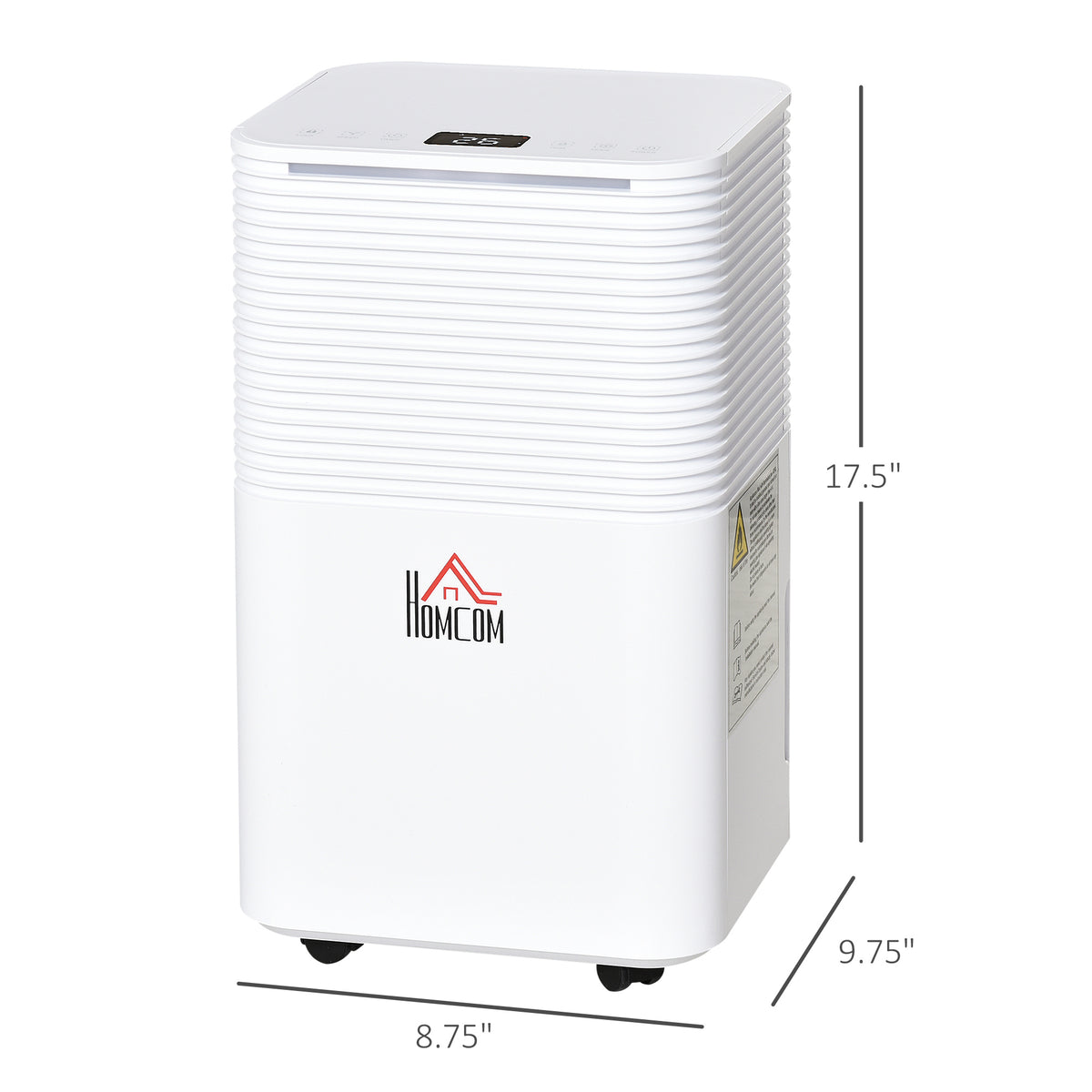 1500 Sq. Ft Portable Electric Dehumidifiers With 3 Color Lights, Led Display, Quiet Dehumidifier For Basements, Bedroom, Bathroom, Closet, Rv, 25Pt Day, White White Abs