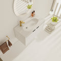 36 Inch Wall Mounted Bathroom Vanity With Sink, Soft Close Doors Kd Packing White 2 Bathroom Wall Mounted Modern Plywood