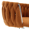 Coolmore Vintage Bar Stools With Back And Footrest Counter Height Dining Chairs 2Pc Set Orange Boucle