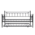 Daybed With Trundle Black Black Metal