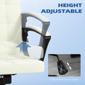 Fabric Office Chair, Computer Desk Chair, Swivel Task Chair With Arms, Adjustable Height, Swivel Wheels, Mid Back, Cream White Cream White Polyester