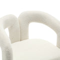 Coolmore 360 Degree Swivel Cuddle Barrel Accent Chairs, Round Armchairs With Wide Upholstered, Fluffy Fabric Chair For Living Room, Bedroom, Office, Waiting Rooms Beige Boucle Beige Foam Boucle
