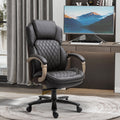 Big And Tall Executive Office Chair With Wide Seat, Computer Desk Chair With High Back Diamond Stitching, Adjustable Height & Swivel Wheels, Brown Brown Pu Leather