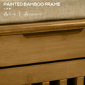 Shoe Bench With Storage Cabinets, Bamboo Entryway Bench With Seating Cushion, 3 Doors, Side Rack And Hidden Compartment For Hallway, Brown Brown Bamboo