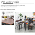 Industrial 4 Piece Dining Room Table Set With Bench Wooden Kitchen Table And Chairs W Storage Rack For Kitchen, Dinette, Black Brown Rustic Brown Mdf