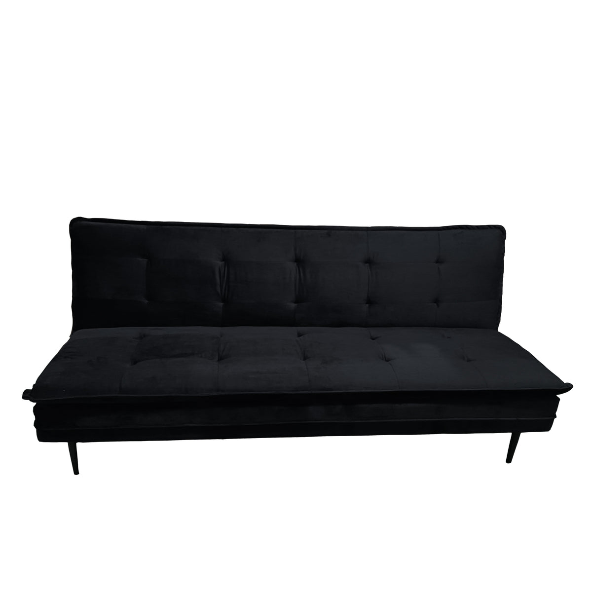 Gyuri 76'' Upholstered Sofa Black Velvet
