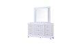 Opium King 5 Pc Bedroom Set In Milky White Box Spring Required King White Wood 5 Piece Set Bedroom Bed Included,Chest Included,Dresser Included,Mirror Included,Nightstand Included Contemporary,Modern Upholstered Built In Lighting Wood
