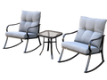 Rocker Set Chair And Teapoy Medium Grey Yes Medium Grey Metal