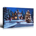 Framed Canvas Wall Art Decor Painting For Chrismas, Chrismas Tree In Forest Chrismas Gift Painting For Chrismas Gift, Decoration For Chrismas Eve Office Living Room, Bedroom Decor Ready To Han