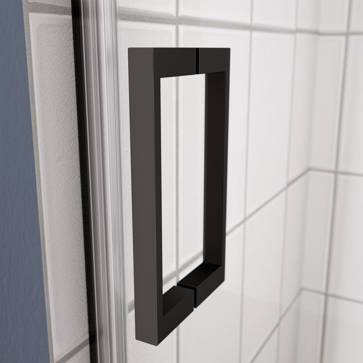 Bathtub Shower Door, Sliding Door, With 5 16" Tempered Glass And Matted Black Finish 6058 Matte Black Aluminium Alloy